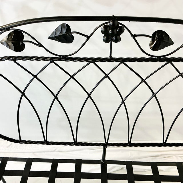 Metal 1950s Vintage Italian Boho Chic Mario Papperzini for Salterini Tole Metal Garden Bench, Attributed For Sale - Image 7 of 16