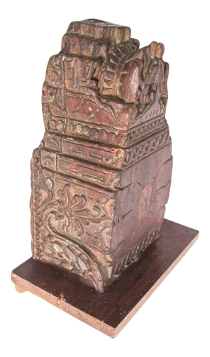 Wall Bracket Architectural Carved Wood Fragment from India