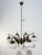 6-light chandelier in brass, wood, and opaline glass in the Stilnovo style, 1950 Good condition. E14 bulbs. Height: 97 cm...