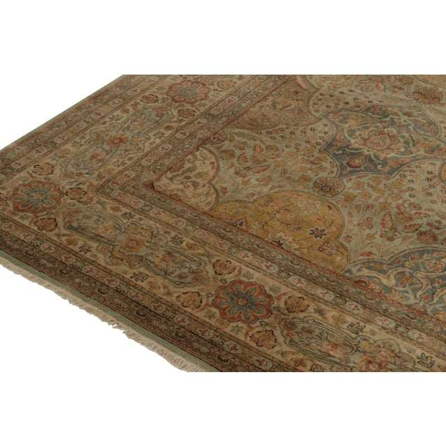 2010s Rug & Kilim’s Classic Style Rug With Gold, Beige and Green Floral Patterns For Sale - Image 5 of 7