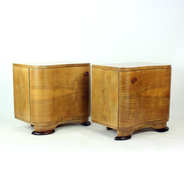 Art Deco Bedside Tables by Jindřich Halabala for Up Závody, 1930s, Set of 2 For Sale - Image 14 of 18