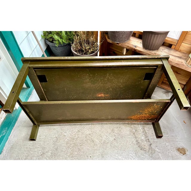 Remington Rand/Kardex Industrial Steel Work Table, C. 1930 For Sale - Image 9 of 14
