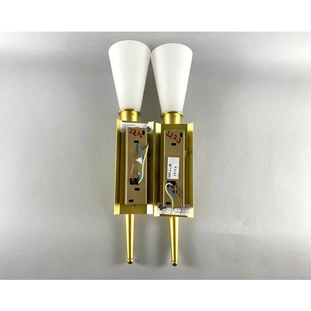Gold Vintage Torch Wall Sconces by Wofi Leuchten, Germany, Set of 2 For Sale - Image 8 of 11