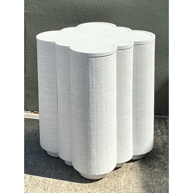 Vintage Grasscloth Side Table For Sale - Image 11 of 12