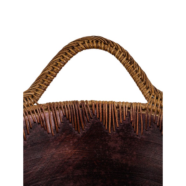 Vintage Indonesian Handmade Nesting Wooden Bowls With Woven Handles For Sale In Tulsa - Image 6 of 9