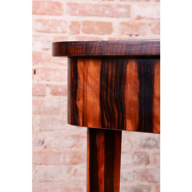 1920s Art Deco Dining Set in Macassar and Leather from Oldřich Liška, Czech, 1920s, Set of 5 For Sale - Image 5 of 16