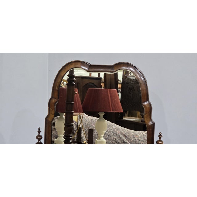 Very good Queen Anne walnut cheval mirror, cushion framed, in overall very good colour and condition. 52" high 22" wide...
