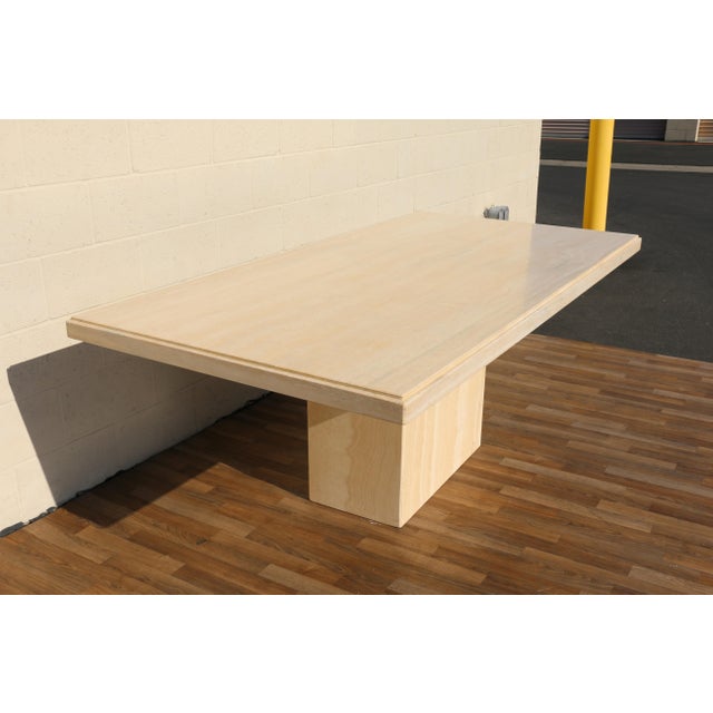 Mid-Century Modern Italian Travertine Dining Table, Circa 1970s For Sale - Image 4 of 18