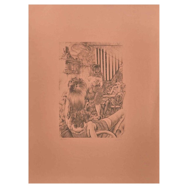 Hans Bellmer, The Fire of Marseille, Etching, 1971 For Sale