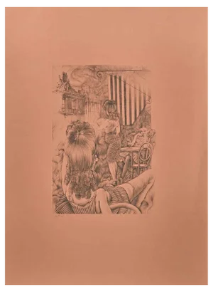 Hans Bellmer, The Fire of Marseille, Etching, 1971