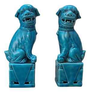 Ceramic Foo Dogs, 1970s, Set of 2