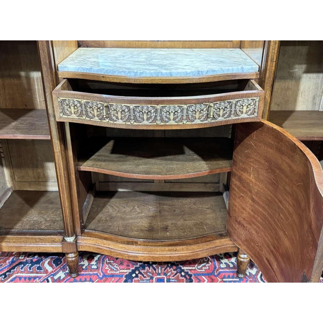 Art Deco Period Sideboard in Mahogany, Oak and Marble Top, 1930s For Sale - Image 18 of 18