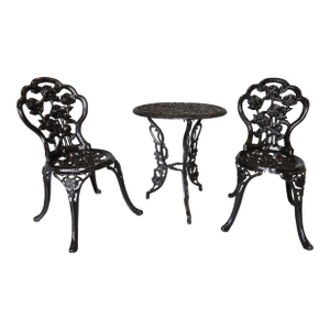 American Cast Iron Rose Garden Bistro Set, Mid-20th Century