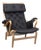Vintage Black Leather Pernilla Lounge Chair by Bruno Mathsson for Dux, 1969 For Sale