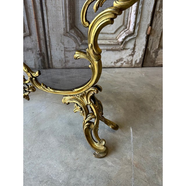 Metal Small Bronze Fire Screen, France, 1900 For Sale - Image 7 of 9