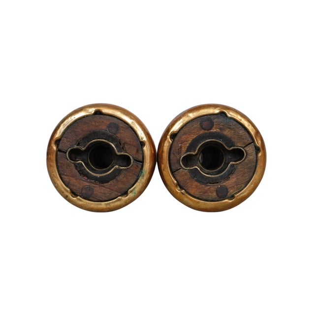 Antique Yarn Spool Candlestick Holders, a Pair For Sale In Tampa - Image 6 of 6