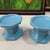 Mid-Century Modern Pair of 1970s Blue Ceramic Candle Holders For Sale - Image 3 of 7