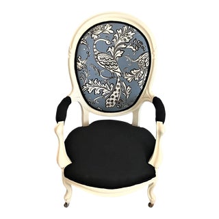 19th Century Casa De La Rioja Upholstery Balloon Back Chair For Sale