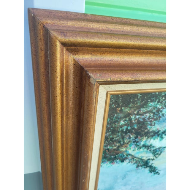 Custom Painted Equestrian Tan Spotted Horse Canvas Framed Fine Wall Art For Sale - Image 9 of 10