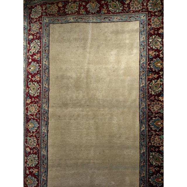 Vintage Persian Khorassan Runner Rug, Hand-Knotted Wool, Open Pattern, Ivory & Burgundy, 4x23 For Sale - Image 9 of 15