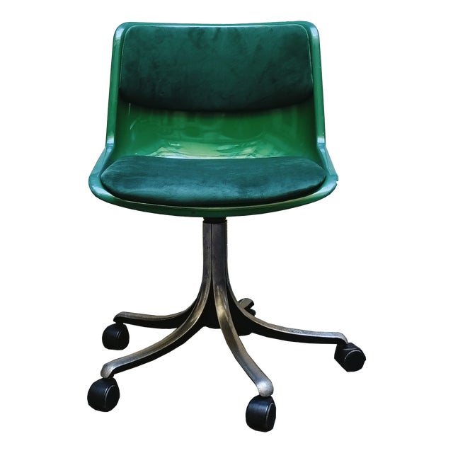 Green Modus Office Chair by Osvaldo Borsani for Tecno, Italy, 1975 For Sale