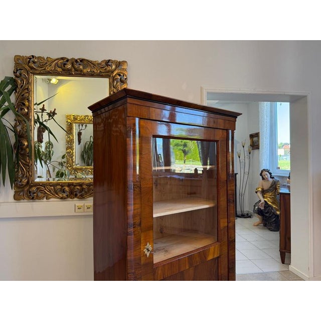Antique Walnut Biedermeier Display Cabinet For Sale - Image 5 of 16