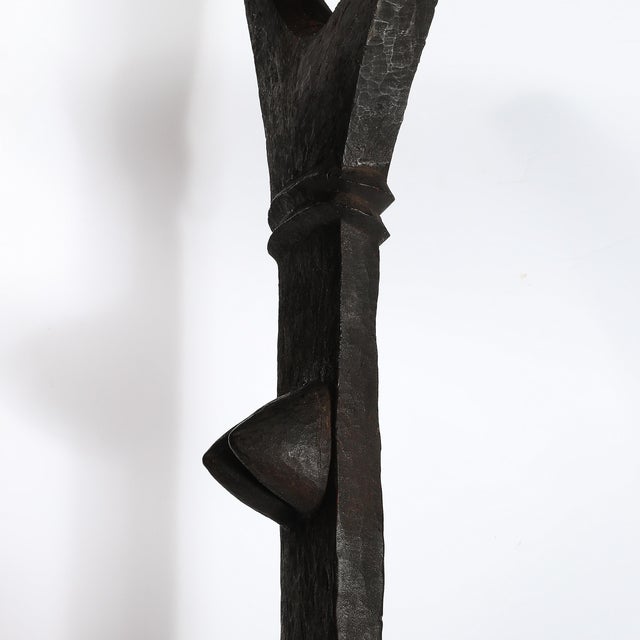Mid-Century Toguna Sculpture in Burnt Oak on Metal Base by Dogon People, Mali For Sale - Image 12 of 12