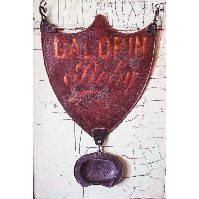 Metal Antique French Barber Shop Sign, 1890s For Sale - Image 7 of 7