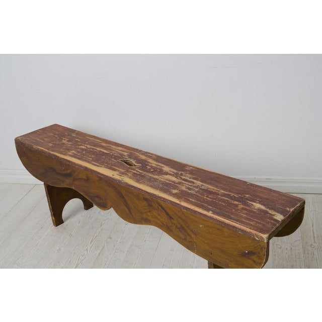 Antique Northern Swedish Country House Bench with Faux Paint For Sale - Image 6 of 10