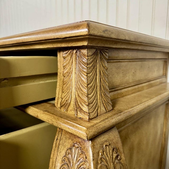 Vintage Painted Floral Bombe Chest of Drawers For Sale - Image 9 of 13