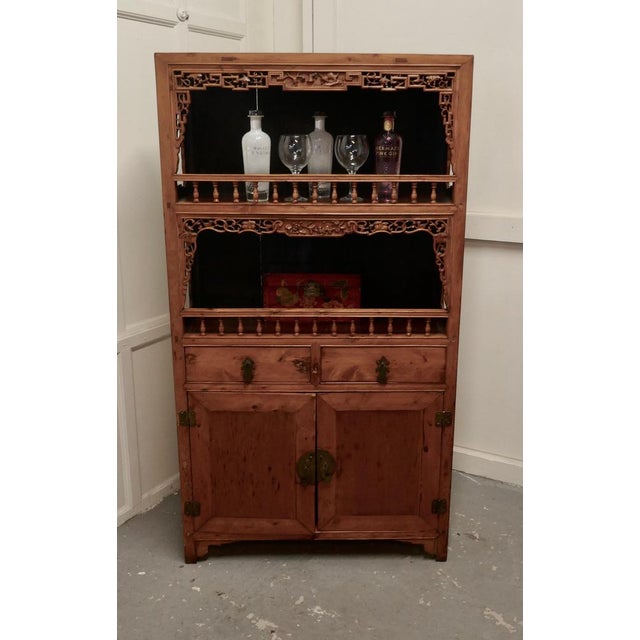 Oriental Carved Open Chest of Drawers from Befos For Sale - Image 9 of 10