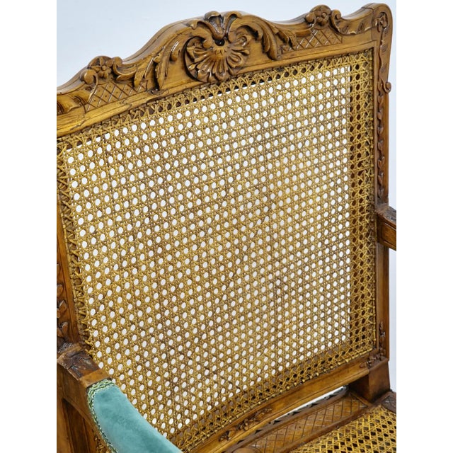 Louis XV Cannés Armchairs in Carved Wood with Cufflinks, France, 1740s, Set of 2 For Sale - Image 11 of 18