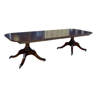 Late 20th Century Regency Style Flame Mahogany Dining Table Attributed to Maitland-Smith For Sale
