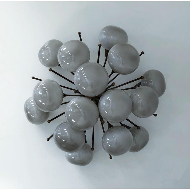 Not Yet Made - Made To Order 21st Century Mezzo Bronze Gray Pebble Murano Glass Flush Mount by Fabio LTD For Sale - Image 5 of 9