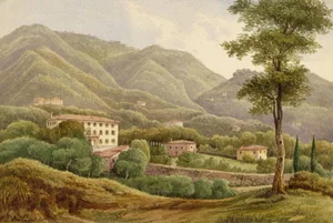 Lorenzo Bandoni, Tuscan Hills, Italy, Early 19th Century, Watercolour