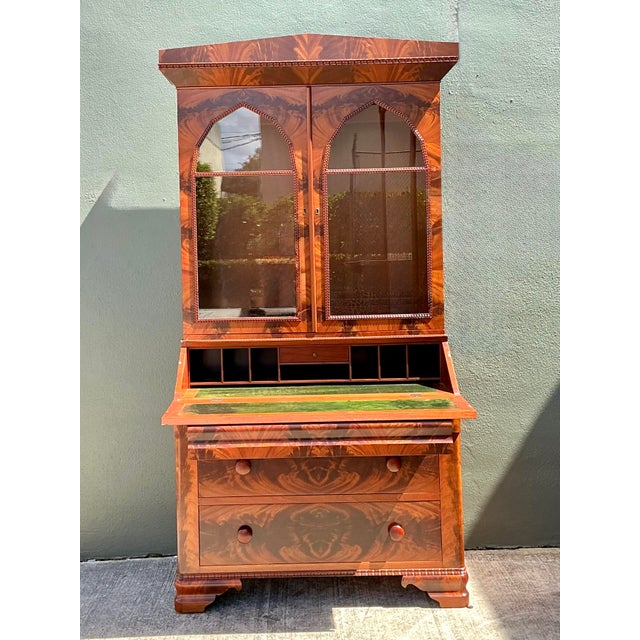Vintage Empire Drop Front Secretary Desk For Sale In West Palm - Image 6 of 12