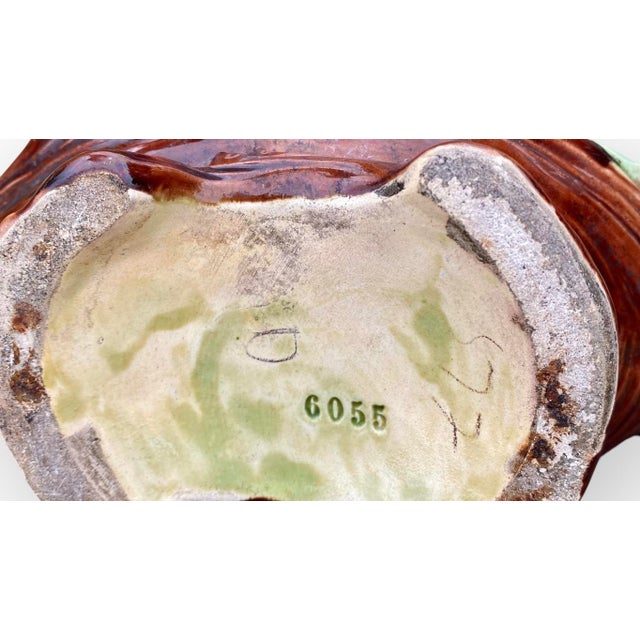 Green An Art Nouveau Plums Design Majolica Amphora Vase For Sale - Image 8 of 17