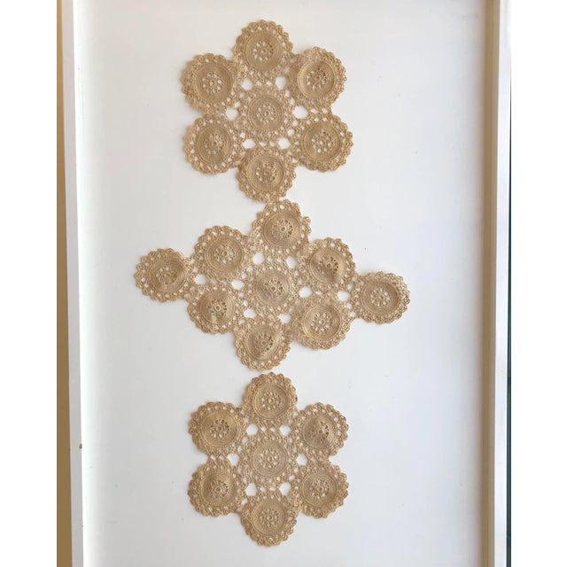 Textile Vintage Handmade Fine Crochet Doilies S/3 For Sale - Image 7 of 7