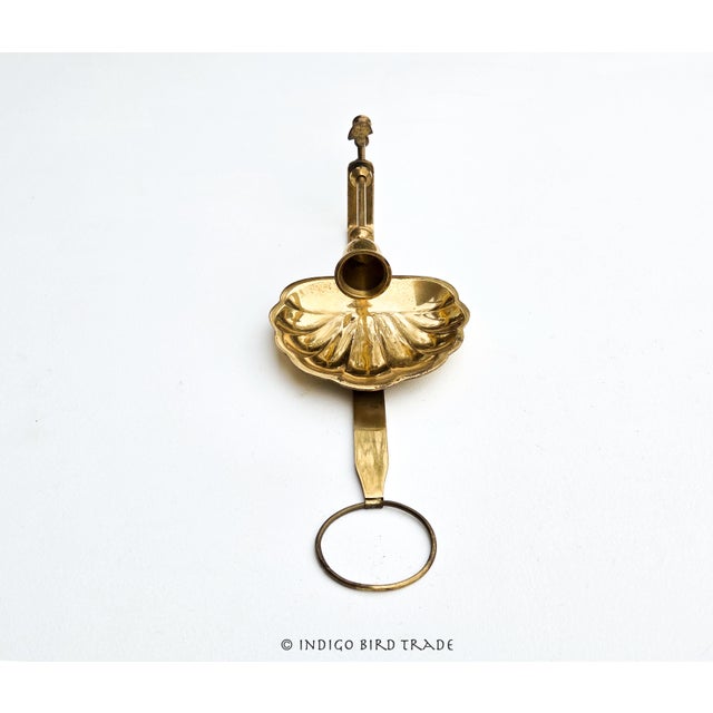 1960s 1960's Solid Brass Clam Scallop Sea Shell Wall Sconce Adjustable Candle Holder For Sale - Image 5 of 7