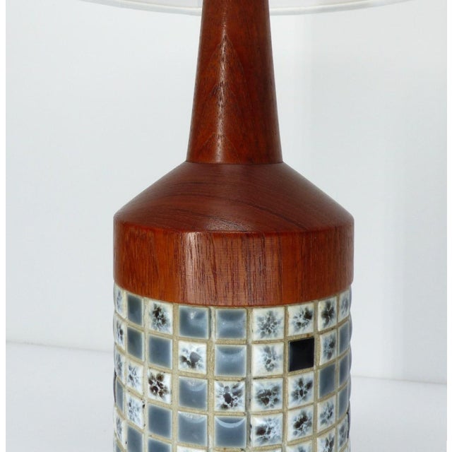 1960s Scandinavian Teak and Mosaic Table Lamps, Denmark, 1960, Set of 2 For Sale - Image 5 of 10