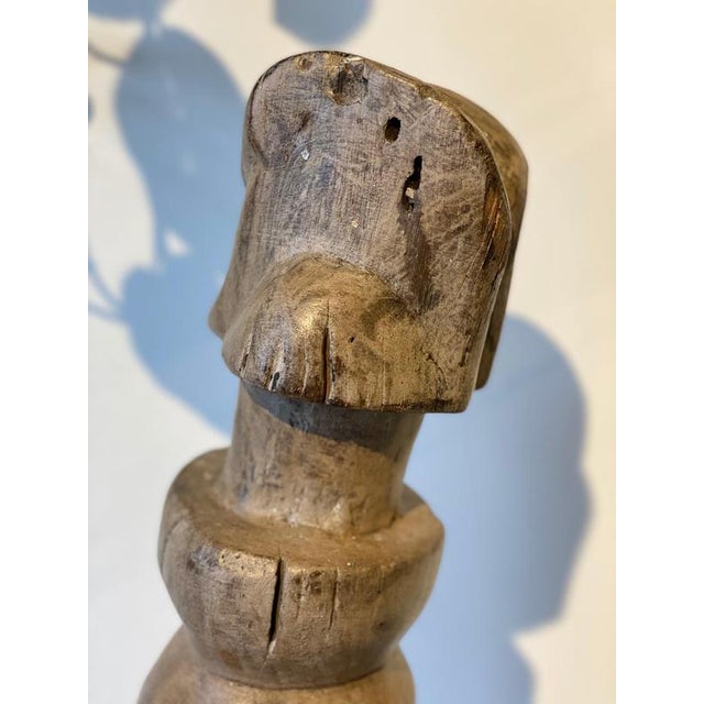 Brown Wooden Makondi Post For Sale - Image 4 of 7