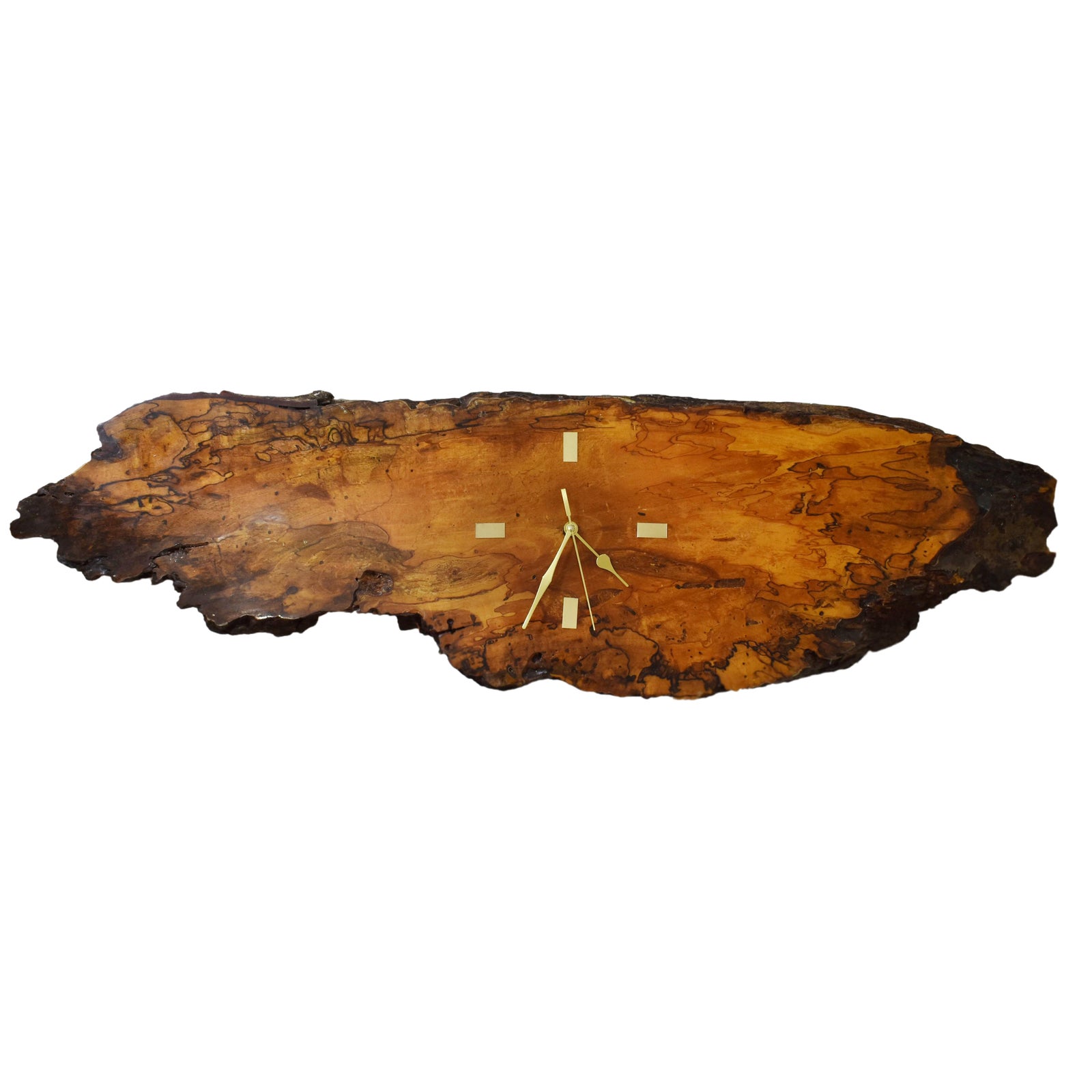 Handmade Natural Burl Slab Live Edge Wood Wall Clock Chairish