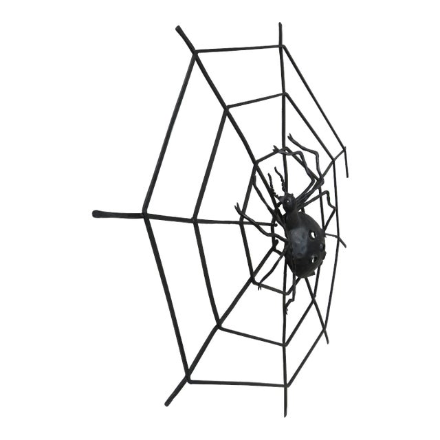 Black Iron Wall Decoration Spider, 1950s For Sale
