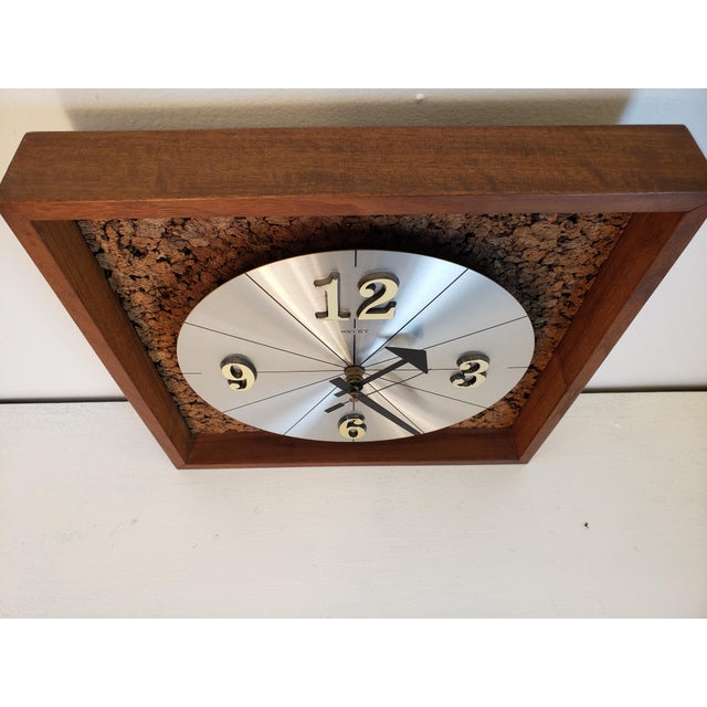 Vintage Welby Chrome Wood Framed Wall Clock Chairish