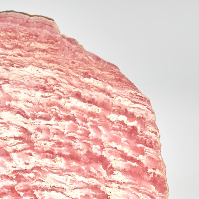 Mid-Century Modern Rhodochrosite Mineral Specimen on Lucite Base For Sale - Image 3 of 6