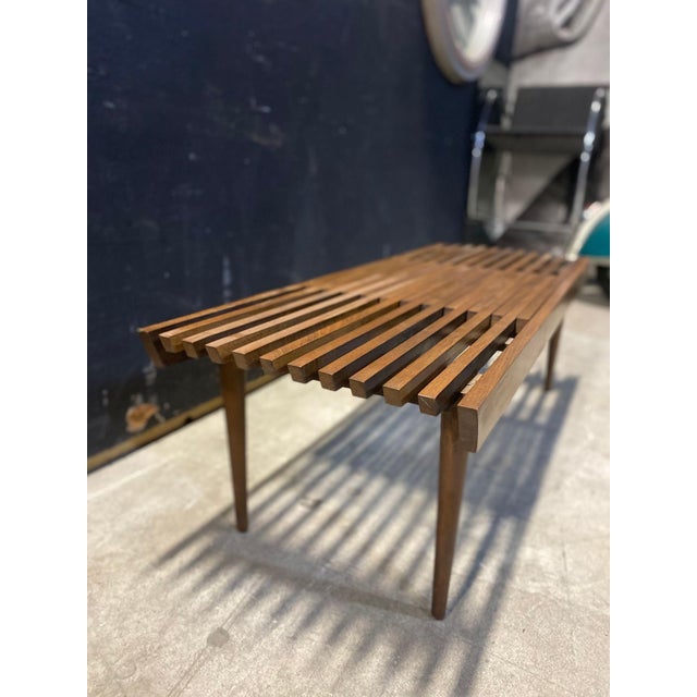1960's Modernist Slatted Adjustable Bench For Sale - Image 4 of 10