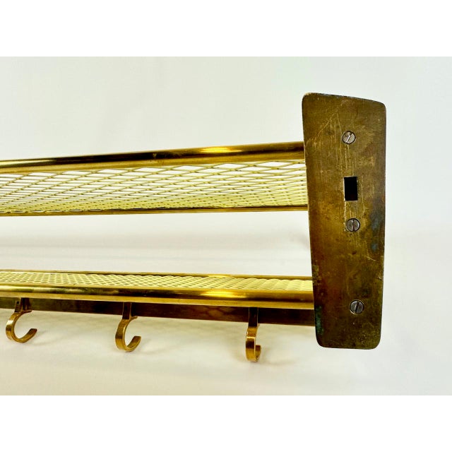 Large Mid-Century Modern Brass Wall-Mounted Coat Rack, 1950s For Sale - Image 15 of 17