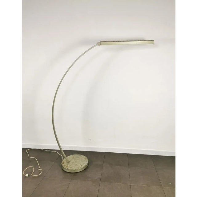 Vintage Italian Gray Enameled Metal Ground Lamp Years, 1960s For Sale - Image 13 of 13
