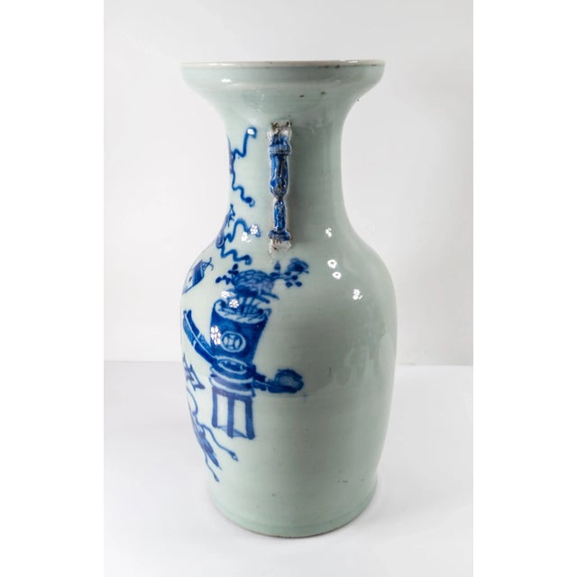 Early 20th Century Chinese Celadon and Underglaze Blue Vase For Sale In New York - Image 6 of 12