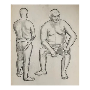 Antique Male Nude From Two Views by James Wilson